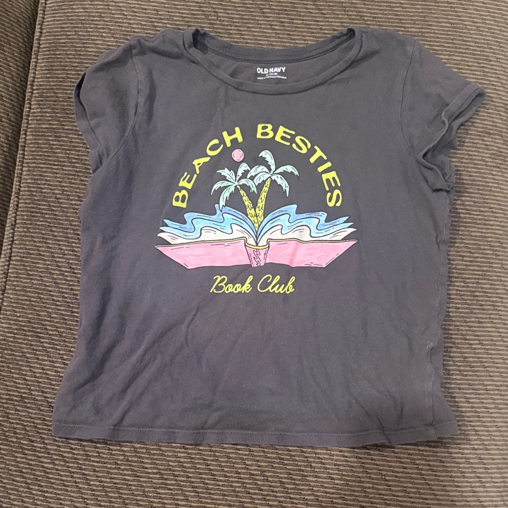Old Navy Navy Graphic 'Beach Besties' Short Sleeve Tee